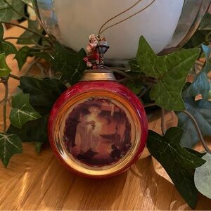 Vintage Bradford Norman Rockwell Santa “Is He Coming?” Ceramic Ornament